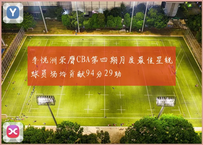 李悦洲荣膺CBA第四期月度最佳星锐球员场均贡献94分29助